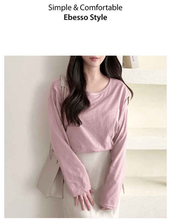 세련된 무드의 '사선 랩 스타일 수유 티셔츠'